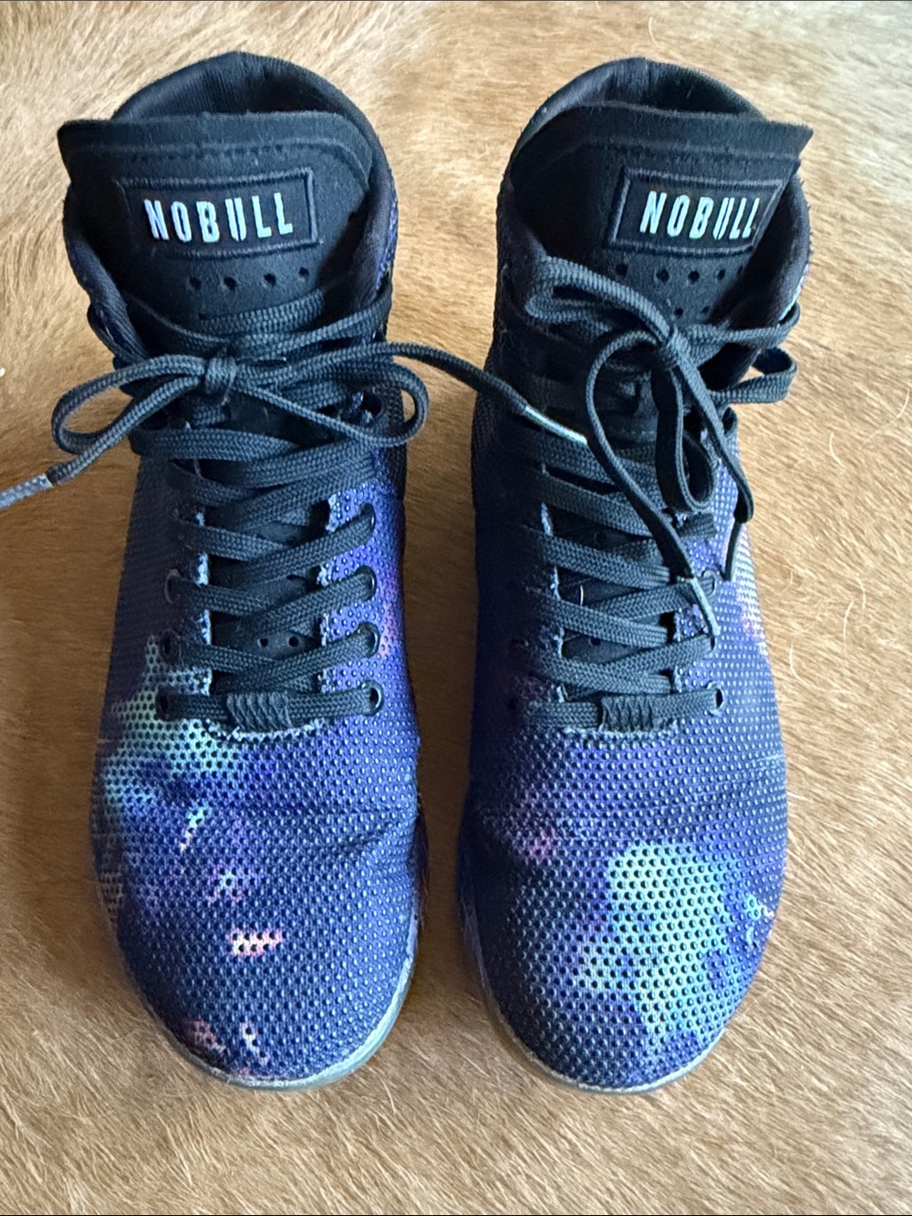 NOBULL Women's Black and Navy Galaxy High-Top Trainers